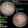 Image 1 : 1854-p Seated Liberty Half Dime 1/2 10c Grades f+