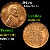 Image 1 : 1941-s Lincoln Cent 1c Grades GEM++ Unc RD
