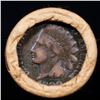 Image 2 : Mixed small cents 1c orig shotgun roll, 1917-D Wheat Cent, 1890 Indian Cent other end, Brinks Wrappe
