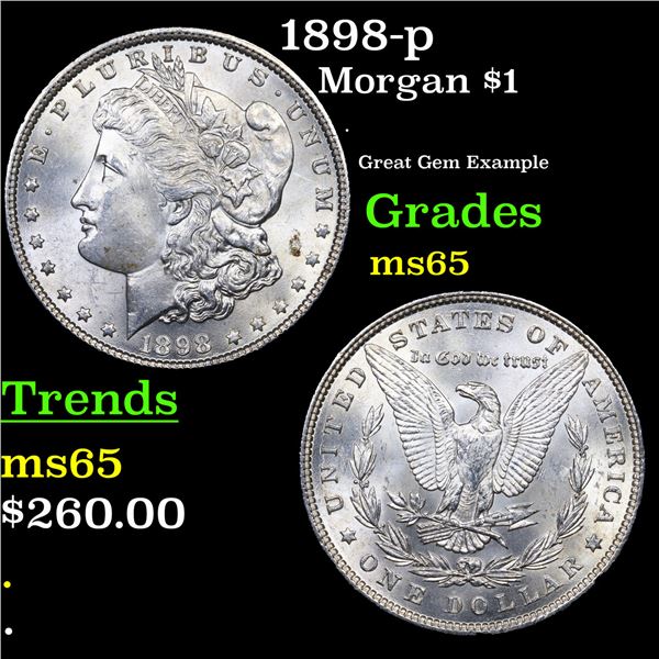 1898-p Morgan Dollar $1 Grades GEM Unc