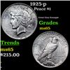 Image 1 : 1925-p Peace Dollar $1 Grades GEM Unc