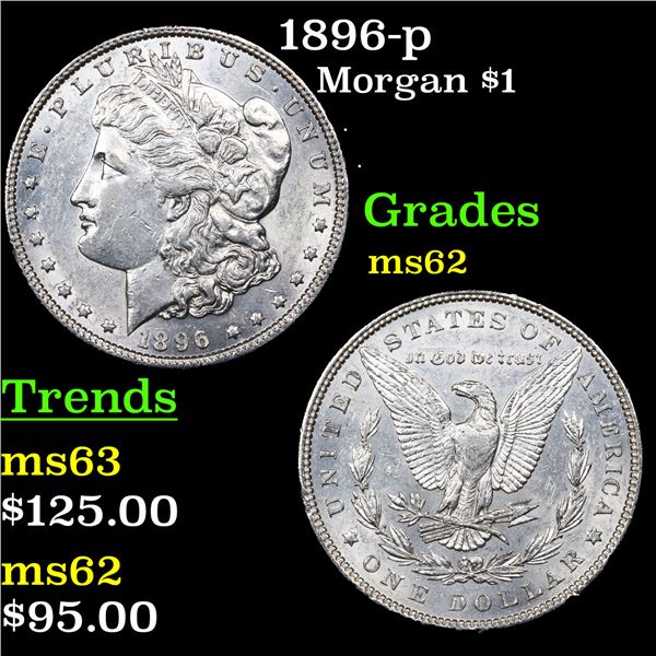 1896-p Morgan Dollar $1 Grades Select Unc