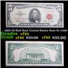 1963 $5 Red Seal United States Note Fr-1536 Grades vf+