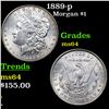 1889-p Morgan Dollar $1 Grades Choice Unc
