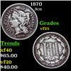 1870 Three Cent Copper Nickel 3cn Grades vf+