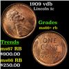 Image 1 : 1909 vdb Lincoln Cent 1c Grades GEM++ RB