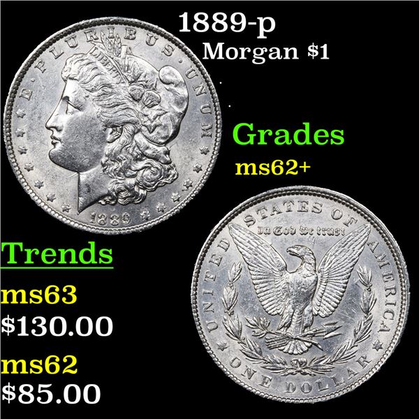 1889-p Morgan Dollar $1 Grades Select Unc