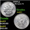 Image 1 : 1889-p Morgan Dollar $1 Grades Select Unc