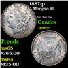 Image 1 : 1887-p Morgan Dollar $1 Grades Choice+ Unc
