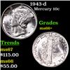 Image 1 : 1943-p Mercury Dime 10c Grades GEM++