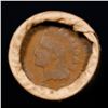 Image 2 : Mixed small cents 1c orig shotgun roll, 1919-D Wheat Cent, 1887 Indian Cent other end, Brinks Wrappe