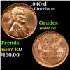 1940-d Lincoln Cent 1c Grades GEM++ Unc RD