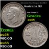 1939 Australia 3 Pence Threepence Silver KM-37 Grades Choice AU/BU Slider