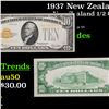 1937 New Zealand Half Crown Silver KM-11 Grades AU, Almost Unc