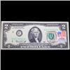 Image 2 : 1976 $2 Federal Reserve Note 1st Day of Issue, with Stamp (Philadelphia, PA) Grades Gem CU
