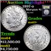 Image 1 : ***Auction Highlight*** 1897-o Morgan Dollar $1 Graded Select+ Unc By USCG (fc)