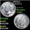 Image 1 : 1923-p Peace Dollar $1 Grades Choice+ Unc
