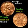 Image 1 : 1955-p Lincoln Cent 1c Grades GEM+ Unc RD