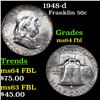 Image 1 : 1948-d Franklin Half Dollar 50c Grades Choice Unc FBL