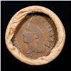 Image 2 : Mixed small cents 1c orig shotgun roll, 1916-D Wheat Cent, 1890 Indian Cent other end, Brinks Wrappe