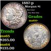 Image 1 : 1887-p Morgan Dollar $1 Grades Choice+ Unc