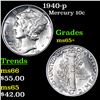 Image 1 : 1940-p Mercury Dime 10c Grades GEM+ Unc