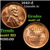 Image 1 : 1942-d Lincoln Cent 1c Grades GEM++ Unc RD