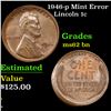 Image 1 : 1946-p Lincoln Cent Mint Error 1c Grades Select Unc BN