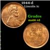Image 1 : 1944-d Lincoln Cent 1c Grades GEM+ Unc RD