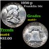 Image 1 : 1956-p Franklin Half Dollar 50c Grades Select+ Unc