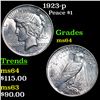 Image 1 : 1923-p Peace Dollar $1 Grades Choice Unc