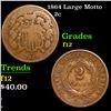 Image 1 : 1864 Large Motto Two Cent Piece 2c Grades f, fine