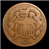 Image 2 : 1864 Large Motto Two Cent Piece 2c Grades f, fine