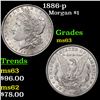 Image 1 : 1886-p Morgan Dollar $1 Grades Select Unc