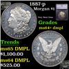 Image 1 : 1887-p Morgan Dollar $1 Graded ms64+ dmpl BY SEGS