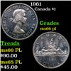 Image 1 : 1961 Canada Dollar $1 Grades GEM+ UNC PL