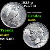 Image 1 : 1923-p Peace Dollar $1 Grades GEM Unc