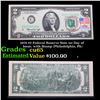 Image 1 : 1976 $2 Federal Reserve Note 1st Day of Issue, with Stamp (Philadelphia, PA) Grades Gem CU