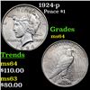 Image 1 : 1924-p Peace Dollar $1 Grades Choice Unc