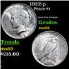 Image 1 : 1922-p Peace Dollar $1 Grades GEM Unc