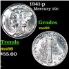 Image 1 : 1941-p Mercury Dime 10c Grades GEM+ Unc