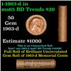 Image 1 : Shotgun Lincoln 1c roll, 1963-D 50 pcs Brandt Wrapper.