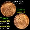 Image 1 : 1909 vdb Lincoln Cent 1c Grades Gem+ Unc RD