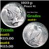 Image 1 : 1923-p Peace Dollar $1 Grades Choice+ Unc