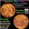 ***Auction Highlight*** 1942-d Lincoln Cent Near TOP POP! 1c Graded ms67+ rd BY SEGS (fc)