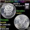 ***Auction Highlight*** 1878-s Morgan Dollar $1 Graded ms65+ BY SEGS (fc)