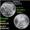 Image 1 : 1926-p Peace Dollar $1 Grades Choice+ Unc