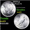 1925-p Peace Dollar $1 Grades GEM Unc