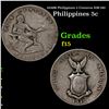 1938M Philippines 5 Centavos KM-180 Grades f+