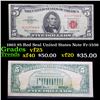 1963 $5 Red Seal United States Note Fr-1536 Grades vf+